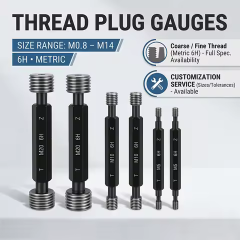 Metric Thread Plug Gauge GO/NO GO 6H Tolerance Coarse Fine Thread Gauge For M Series Thread Inspecti