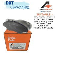 AUTOPLUS HONDA CITY T9A FRONT BRAKE PAD JAZZ T5A/TF0/CITY TM0/INSIGHT TM8/CRZ SZT/FREED SYY(SZY) TC4