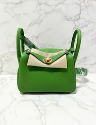 Hermes Mini Lindy Bag Vert Yucca GHW 絲蘭綠 金扣 B Stamp