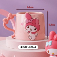 แก้วกาแฟเซรามิก Sanrio ลายการ์ตูนน่ารัก ของขวัญวันหยุด แก้วดื่มน้ำนม แก้วดื่มน้ำ ของใช้ในบ้านและสวน
