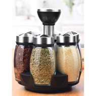 Bakindo Spice Bottle Holder 7in1 Spice Rack Swivel Spice Holder Kitchen Spice Container Spice Jar Swivel Spice Holder Spice Seasoning Set