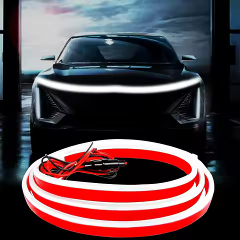 180cm/240cm 12V Flexible Waterproof Daytime Running Lights for Car Engine Cover Decoration Accessori