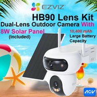 EZVIZ HB90 / HB90X 4G 4MP + 4MP 2K+ 10400 mAh With 8W Solar Panel Camera Outdoor Wifi Dual-Lens Pan 