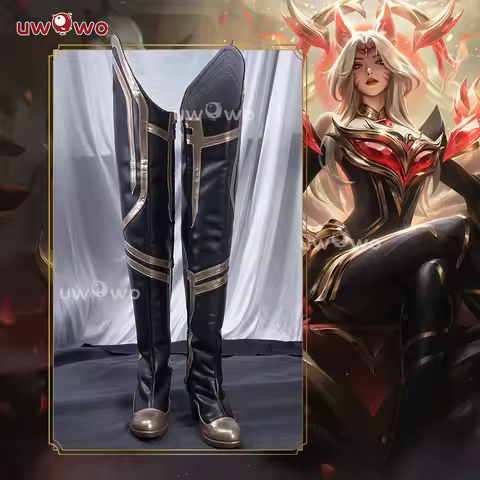 UWOWOW Ahri Shoes Game LOL: Immortalized Legend Ahri Cosplay Shoes Size 35-44 High Tube