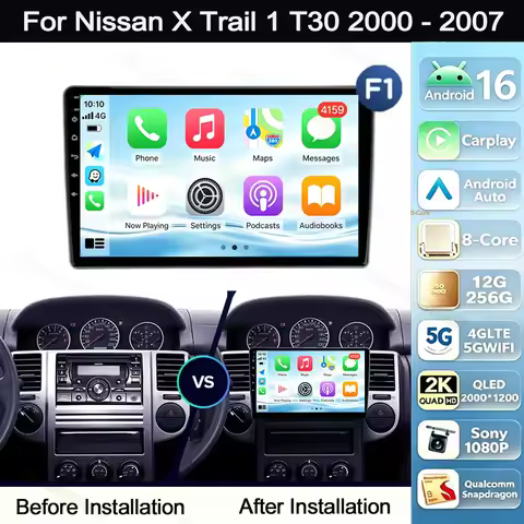 For Nissan X-Trail X Trail X - Trail 1 T30 2000 - 2007 Android 16 Carplay&Auto Car Radio Navigation 
