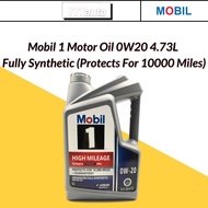 100%ORIGINAL Mobil1 High Mileage For Engines 75000+ miles 0w20 Fully Synthetic Engine Oil 4.73L Protects For 10000 Miles