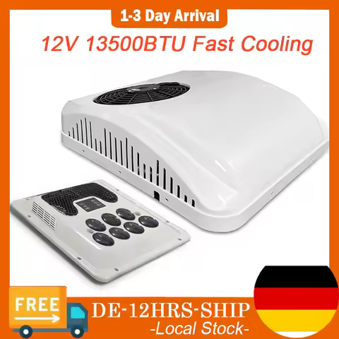 Treeligo 12V RV Roof Air Conditioner 13500BTU Heat&Cool Electric RV Rooftop Parking ac for Truck Cam