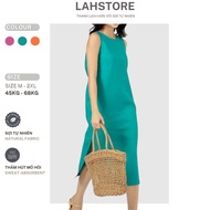 LAHSTORE linen sundress, Sleeveless, camisole, bow tie DS02 (Mint Green, Pink, Orange)