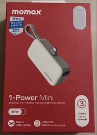 MOMAX 摩米士 迷你口袋充電寶 帶線 20W 快充適用 蘋果 Apple 17/16 promax 電源