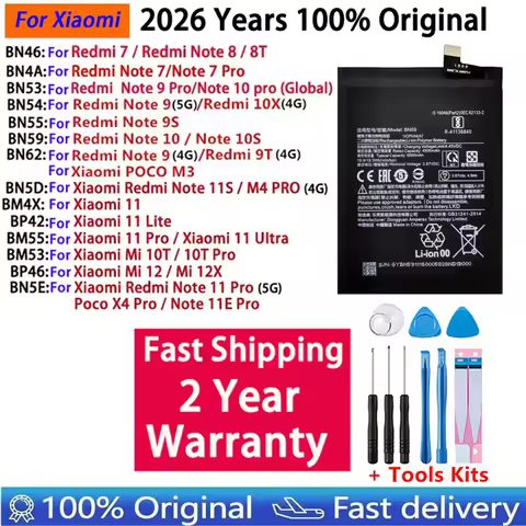 BP42 BN57 BN53 BN62 BM58 Battery For Xiaomi Redmi Mi Mix 1 2 2S 3 4 Poco X3 F3 K30S K40 10T 11T 11 1