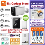 MYSET Xiaomi CCTV Solar Outdoor Camera BW400 Pro Set IP66 Waterproof 4MP 2.5K Night Vision AI Detect
