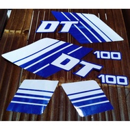 Yamaha striping sticker DT 100 whitebiru DT100