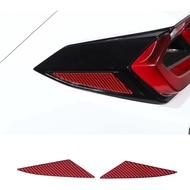 Soft 3D Real Carbon Fibe Car Rear Tail Light Side Triangle Trim Kit Compatible with Corvette C8 Stin