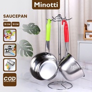 COLORFUL HANDLE POT 18CM 16CM POT STAINLESS STEEL COOKING POT BOILING MILK POT