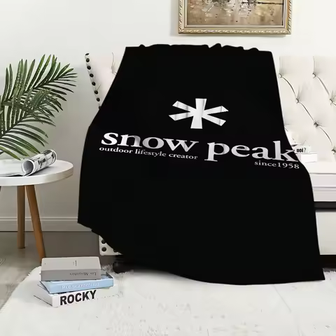 Fashion Outdoor S-Snow Peak Logo Blanket Soft Plush Nap Sofa rug for Living Room Warm Bedroom Birthd