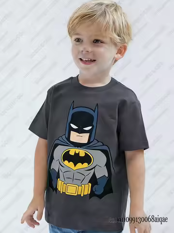 DC Comic Batman Character Print T-shirts For Kids Summer Kids Cosplay Clothing Boys Girls Comfortabl