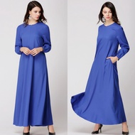 Muslimah Moden Basic Nursing Como Crepe Jubah Long Dress