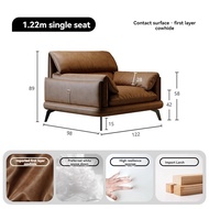 AUGA โซฟาหนังแท้ genuine leather sofa l shape Retro couch living room