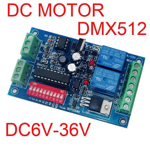 DMX512 Decoder DC6V-36V 1CH Channel DMX Motor controller DMX512 3P DC motor Dimmer 3A Max Motor type
