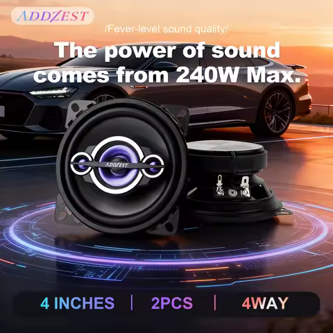 2PCS 4" Upgrade Coaxial Car Speakers, 240W Max, 4Ohm, Premium Quality Car Audio Door Speakers, PEI T
