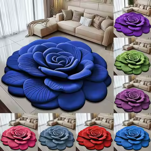 Special-shaped Flower Carpet Non-slip Absorbent Peony Floor Mat 40x40cm/60x60cm Soft Blanket for Liv
