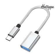 USB Type-C to USB 2.0 OTG Adapter Cable 16cm Length Connector for Smartphones and Laptops, Silver in