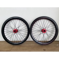 20" 451 wheelset hub arc 006 rim set 451 folding bike black red