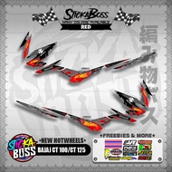 STICKER DECALS for BAJAJ CT 100 / CT 125 (BAJNEHO) By STICKABOSS (SOFIE LAMINATED WATERPROOF)