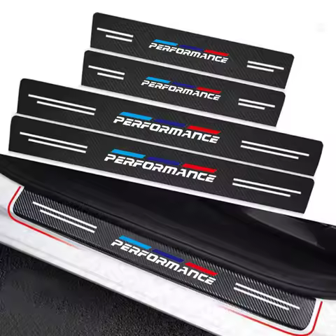 Car Carbon fiber Door Sill Welcome Pedal Stickers For BMW M Performance E46 E90 E60 F10 F30 E39 E36 