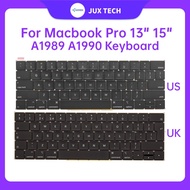 For MacBook Pro Retina 13" 15" A1989 A1990 Keyboard US UK 2018 2019 Year Keyboard Replacement