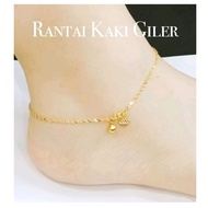 Merdeka 916 Gold Disco Anklet / Rantai Kaki Giler-giler Padu Emas 916 ( 2g - 3g+ )