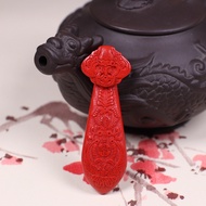 96%High Content Cinnabar Raw Ore Genuine Cinnabar Five Blessings Ruyi Pendant Hanging Accessories Et