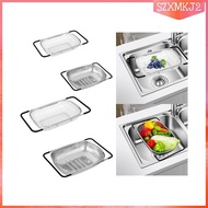 [szxmkj2] Extendable Sink Dish Drainer, Stainless Steel, Breathable Over Sink Drainage, Fruit Drainer