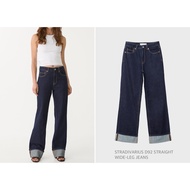 STRADIVARIUS Dark JEANS STRAIGHT Cut D92 WIDE-LEG (C1202)