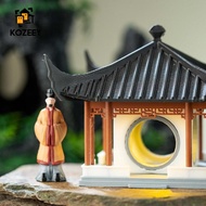 KOZEEY Miniature Pagoda Figurine Small Gazebo Statue Desktop Built in Lighting System