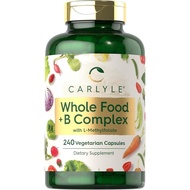 Carlyle Vitamin B Complex Whole Foods Blend | 240 Capsules | Daily Multivitamin for Men and Women | 