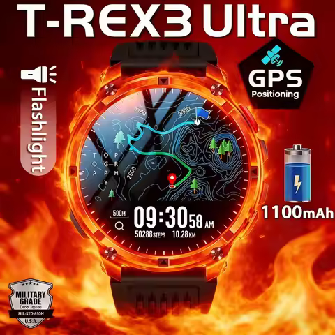 2026 T-Rex3 Ultra 1100mAh Battery Smart Watch GPS Track Compass IP69K Waterproof Sports tracker Outd