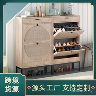 Factory Cabinet Wholesale Hot-Selling Shoe Cabinet Foreign Trade Rattan European American Furniture 
