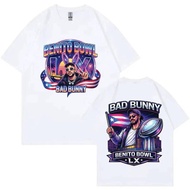 Rapper Bad Bunny Double Sided Graphic T Shirt Men Women Fashion Y2k Oversized T-shirt Summer Casual 