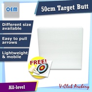 V Club Archery White PE Foam Target Butt - 50x50cm -2.2PCF -Target Shooting-Board Memanah-Free Target Paper/Target Pin