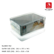 boxbox No.8844R2 (แพค 2 ใบ) กล่องรองเท้าพลาสติกใสฝาปิด  กล่องรองเท้าผู้ชาย