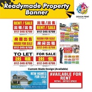 Banner Property Rent Buy Sell / Sewa Rumah Banner Printing (FREE Typing Wording Or Customize Design)