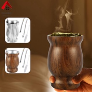 8oz Yerba Mate Cup Stainless Steel Mate Tea Cup Set with Straw Brush Straw Spoon Flat Straw and Lid 