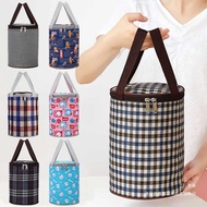 Insulation Bag Tote Bag with Lunch Bag Bento Insulation Bucket Round Bento Box Lunch Bucket Bag Stud
