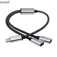 ANN USB C Male to 2 USB C Female Cable Adapter Headphone Type C Adapter 480Mbps Data Transmission 30