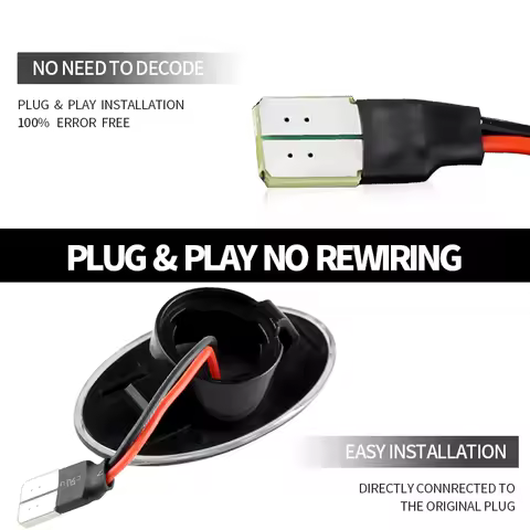 2PCS 12V Clear Lens Amber LED Side Marker Turn Signal Light Canbus For Mini Cooper R50 02-06 R52 04-