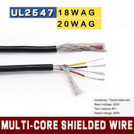 Ul2547 Multi-Core Shielding Wire 18AWG, 20AWG 2/3/4 Core, Solder-Plated Copper Audio Wire, Data Cabl
