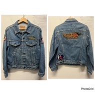 American Made Levis Harley Patch Denim Jacket 70506 Fourth Generation Tannin Jacket-Size 42R~1791