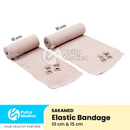Sakamed Elastic Bandage 10cm x 4.5m Elastic Brown Bandage Bandage Bandage Bandage Wound Cover Roll