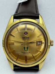 RADO ม้าเขียว 30 Jewels Green Horse King Size ตัวเรือนทองชุบ นาฬิกาผู้ชาย มือสองของแท้